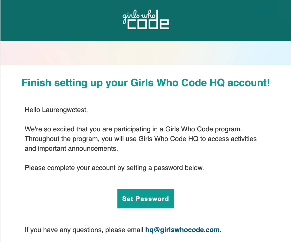 How do I set my password for the first time? – Girls Who Code FAQ